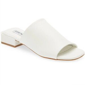 Steve Madden Anders white leather slide sandals size 9